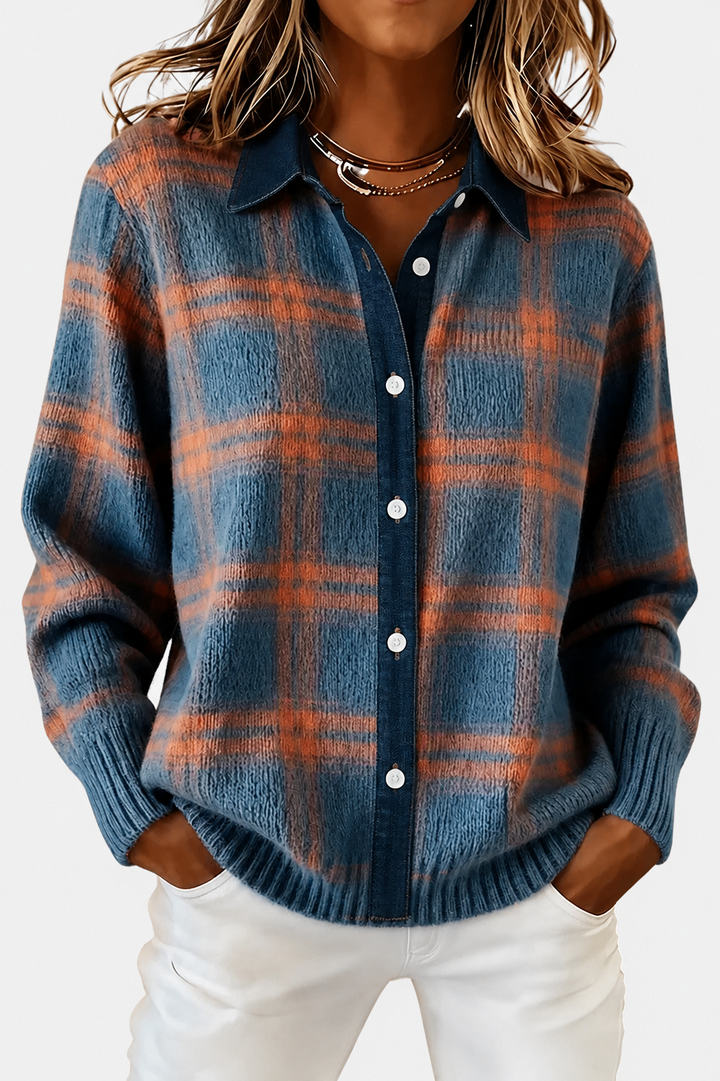 Lumi – Cardigan élégant à carreaux