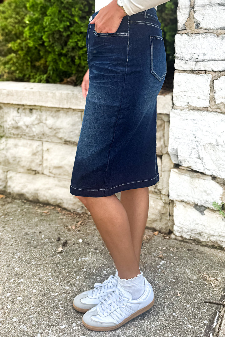 Jupe en denim Ella (Indigo foncé)