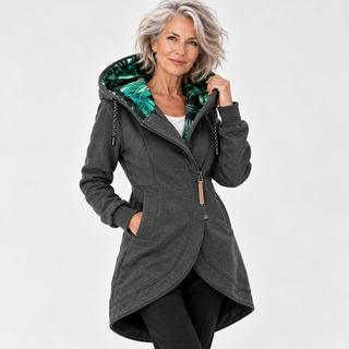 Émilie | Manteau long à capuchon et fermeture éclair