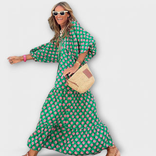 Robe maxi géométrique élégante