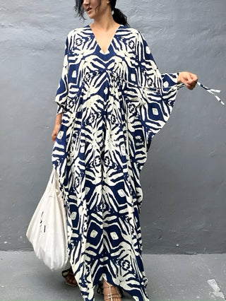 Nayla™ | Kaftan en coton avec col en V