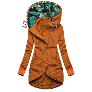 Émilie | Manteau long à capuchon et fermeture éclair