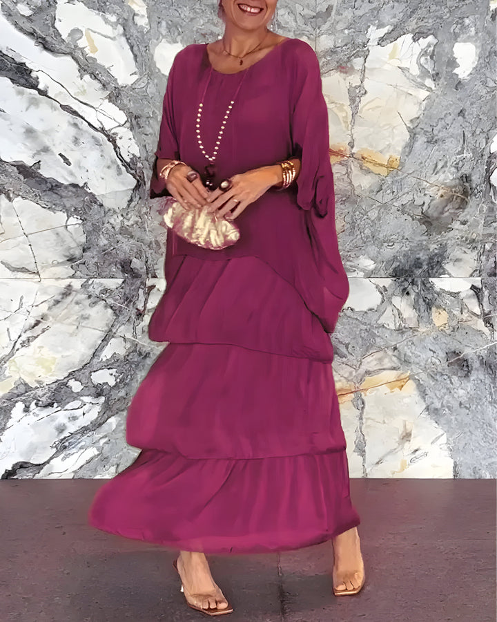 Monique™ | Robe en Chiffon avec Jupe en Tulle