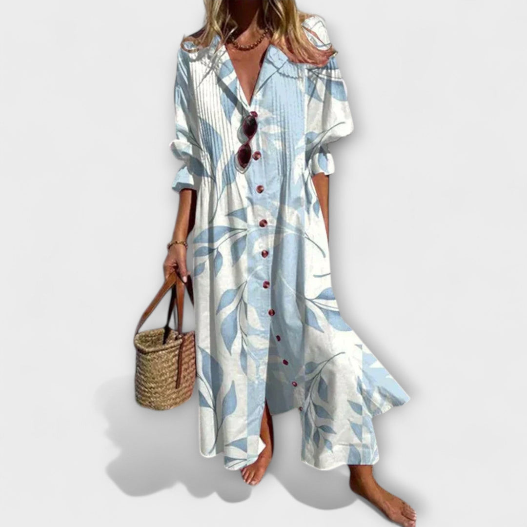 Lila - Robe Maxi Flatteuse avec Couverture du Ventre
