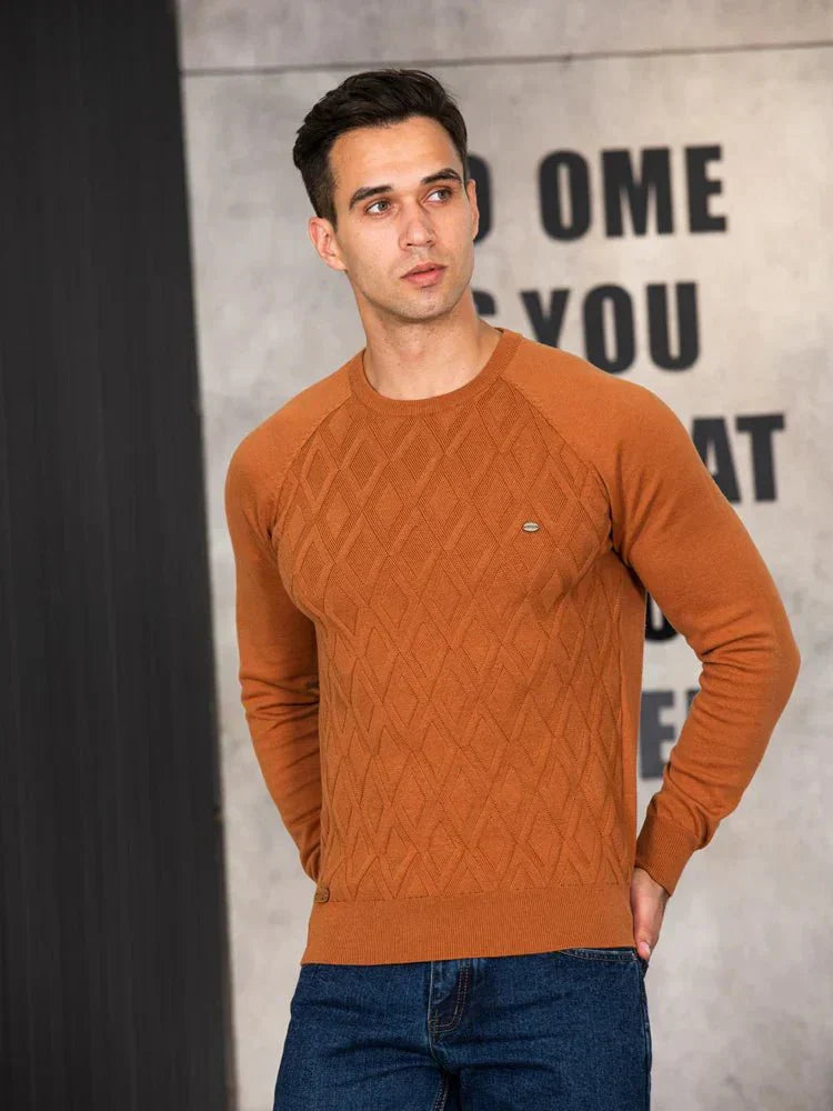 Theodor | Pull pour hommes avec motif en losanges