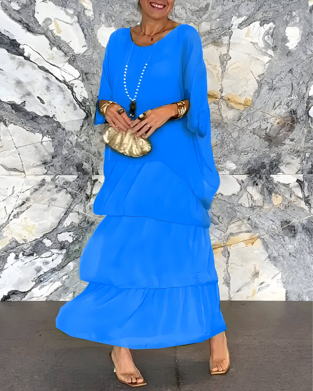 Monique™ | Robe en Chiffon avec Jupe en Tulle