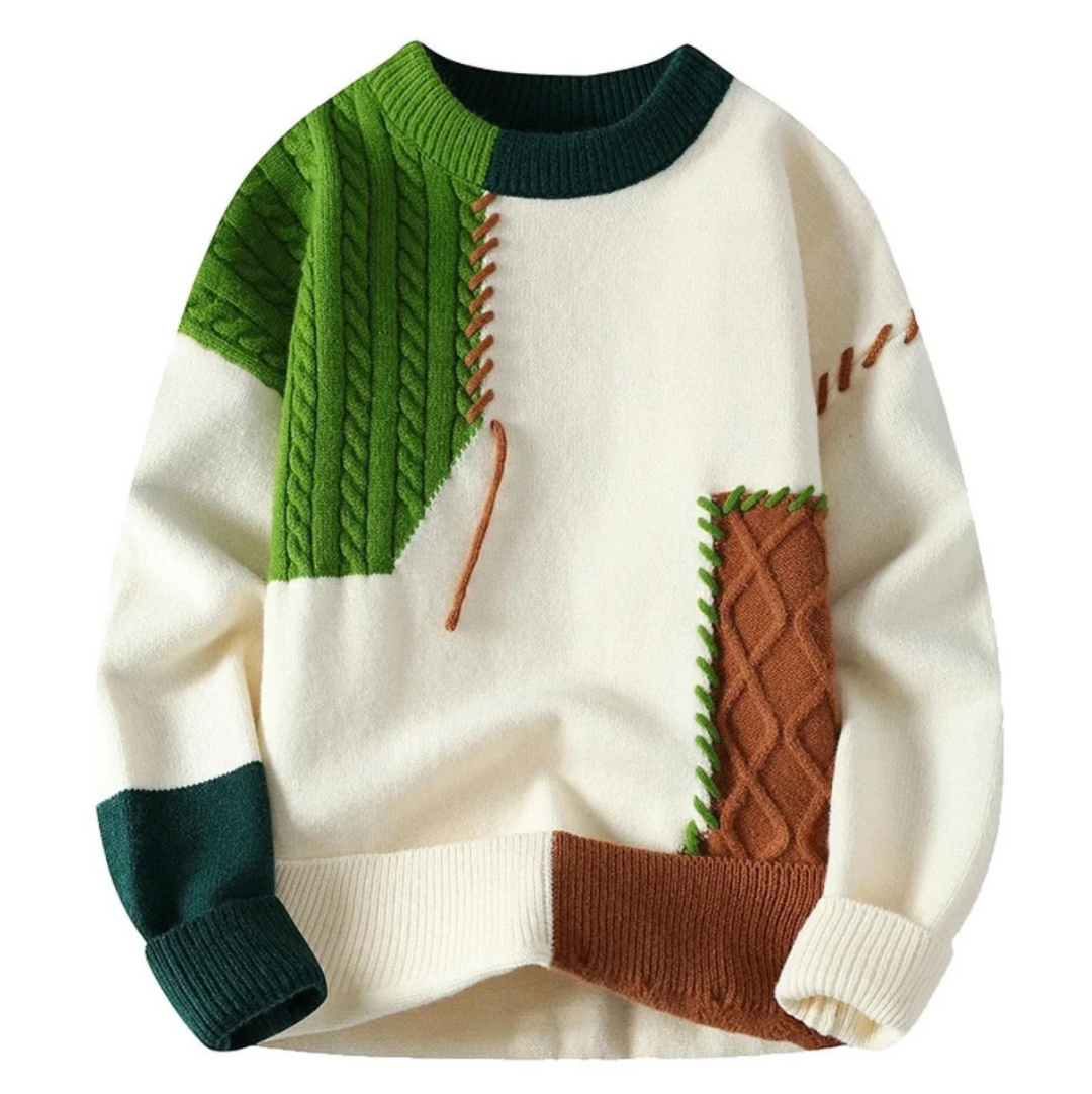 Bruno - Pull confortable en patchwork