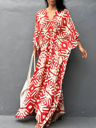 Nayla™ | Kaftan en coton avec col en V