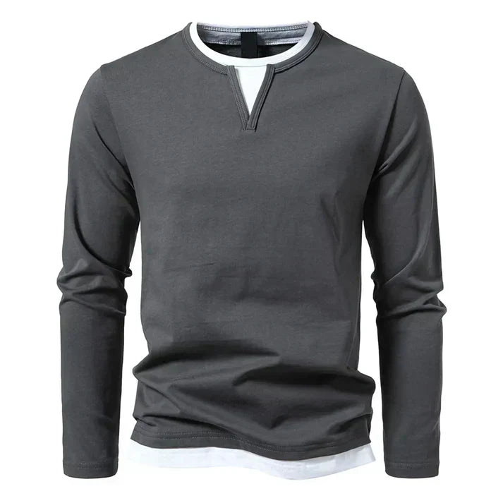 Alwin | T-shirt à manches longues Premium en coton peigné