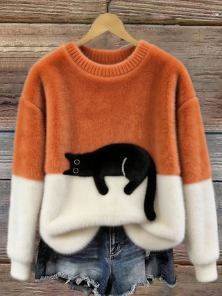 Carine | Pull Oversize Élégant avec Chat