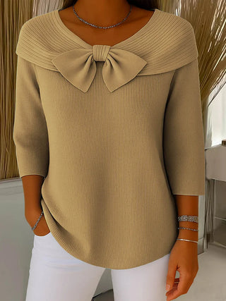 Alina™ | Haut Tricoté Élégant avec Détail Nœud