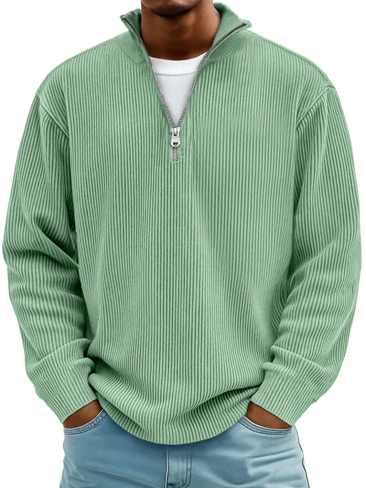 LEVI | Pull côtelé zippé