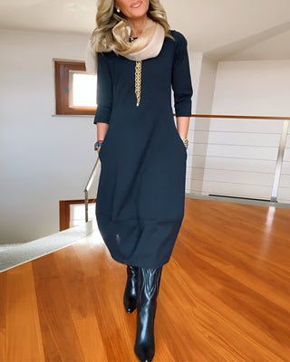 Élodie™ | Robe Élégante Unicolore
