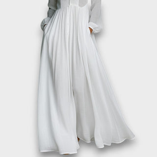 Serena - Robe Maxi avec Boutons Frontaux Fluides