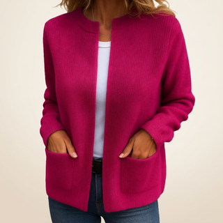 Colette | Gilet Zippé en Maille Chaude à Poches