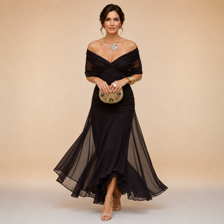 Robe de soirée Madeline™ à manches drapées