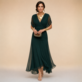 Robe de soirée Madeline™ à manches drapées