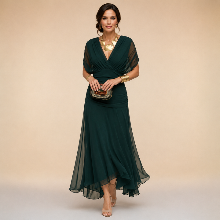 Robe de soirée Madeline™ à manches drapées