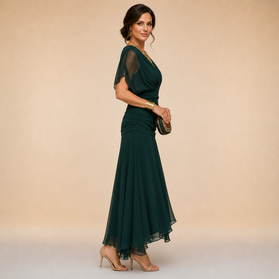 Robe de soirée Madeline™ à manches drapées