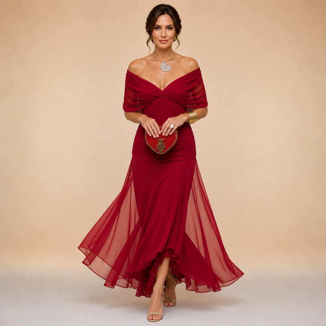 Robe de soirée Madeline™ à manches drapées