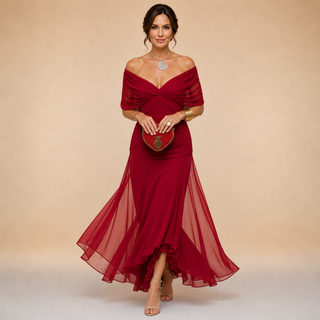 Robe de soirée Madeline™ à manches drapées