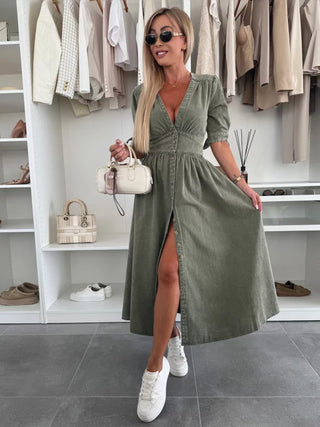 Amélie™ | Robe en denim scintillant en coton
