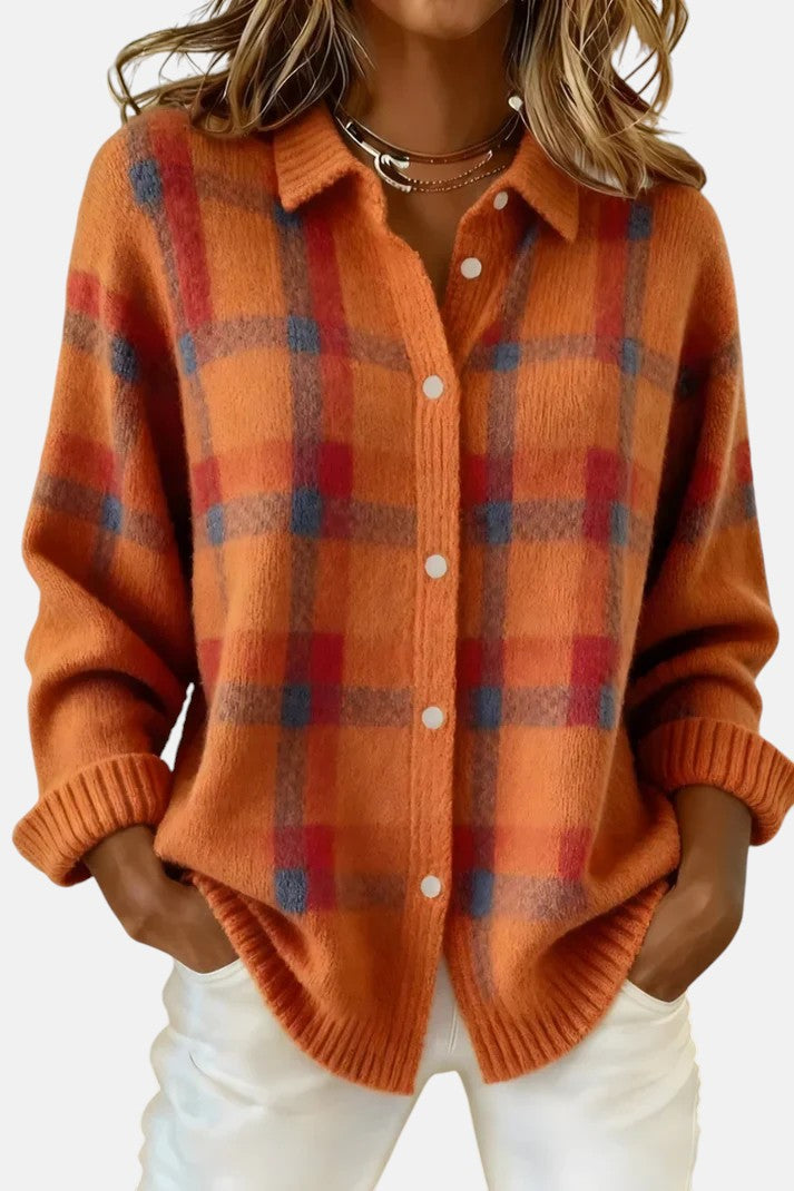 Lumi – Cardigan élégant à carreaux