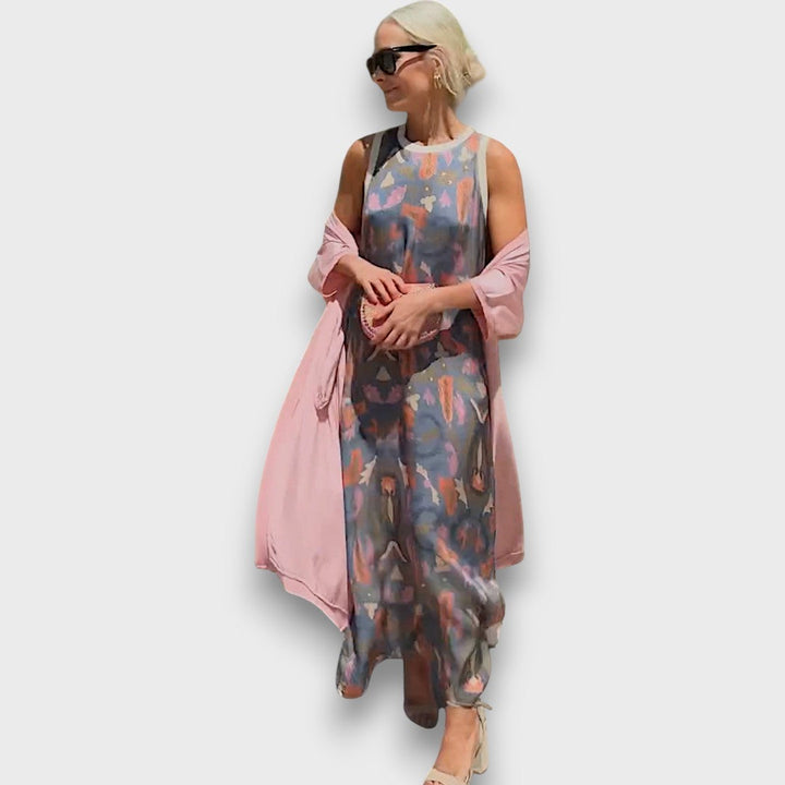 Elveria - Maxi Robe avec Cardigan