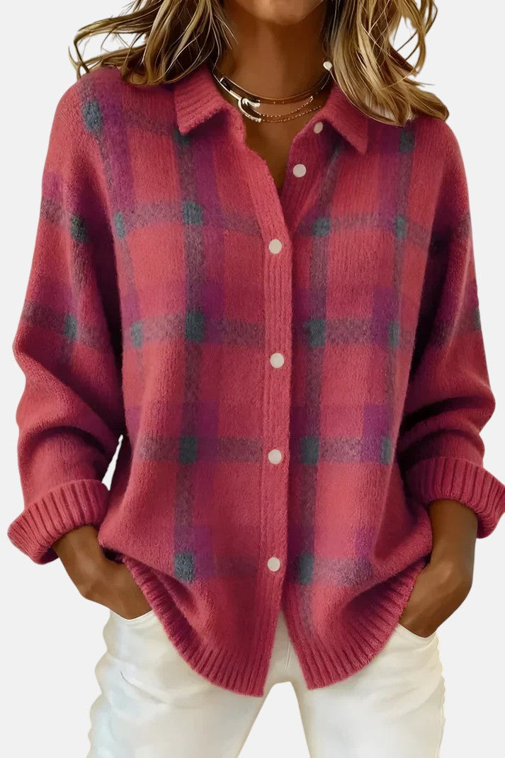 Lumi – Cardigan élégant à carreaux