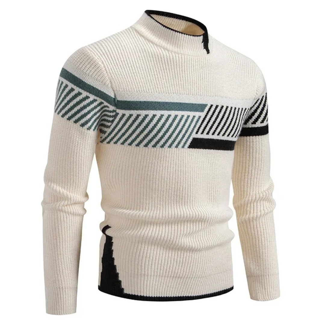 Liam - Élégant Pull à Motif Géométrique