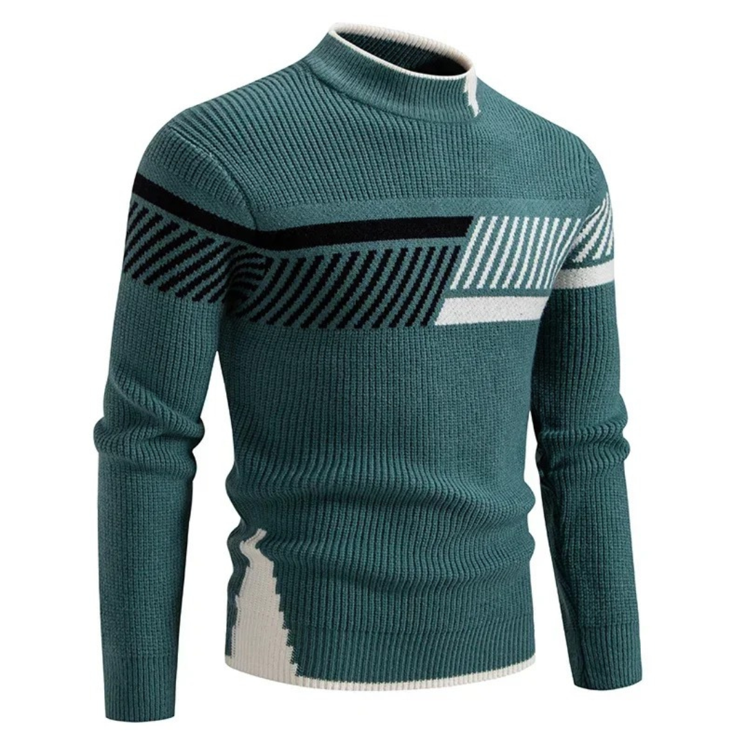 Liam - Élégant Pull à Motif Géométrique