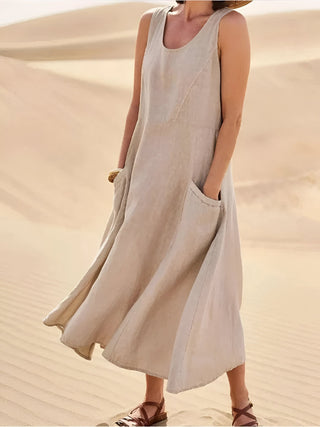 Isaline™ | Robe d'été en Coton et Lin avec Poches